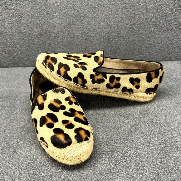 Andrea Barnes Espadrilles Flat Womens US 8.5 EU 39 Leopard Animal Print Shoes - Picture 11 of 12